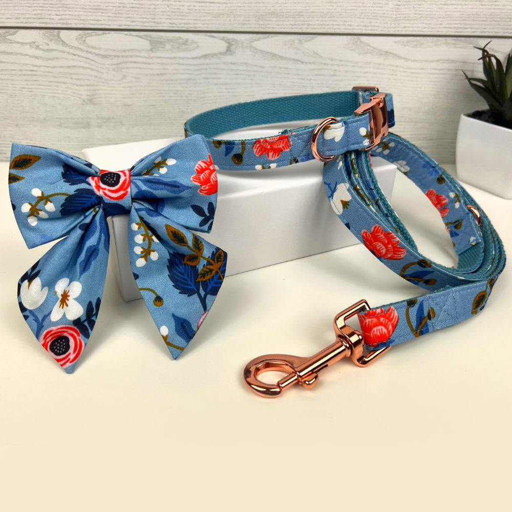 Flower Petal Dog Sailor Bow Tie Collar
