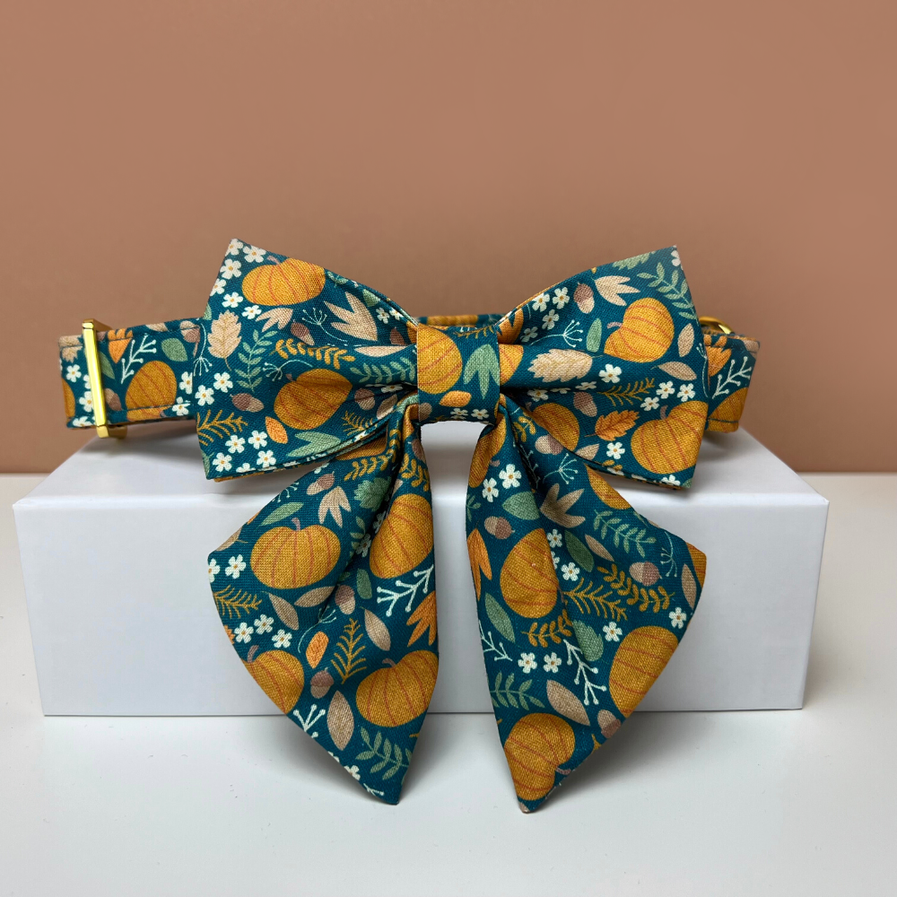 Pumpkin Dog Sailor Bow Tie Collar