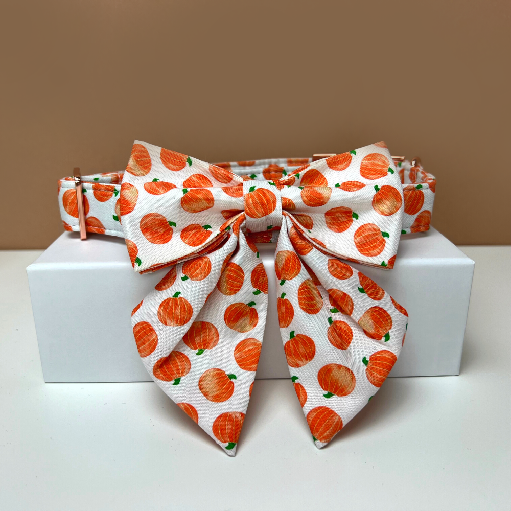 Pumpkin Dog Sailor Bow Tie Collar