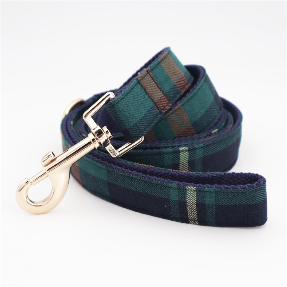 Personalized Gentleman's Plaid Dog Bow Tie Collar