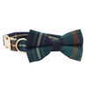 Load image into Gallery viewer, Personalized Gentleman&#39;s Plaid Dog Bow Tie Collar &amp; Leash