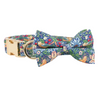 Personalized Retro Strawberries Dog Bow Tie Collar and Leash