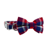 Load image into Gallery viewer, Personalized Red Plaid Bow Tie Collar &amp; Leash