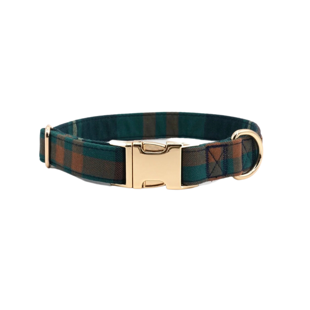 Personalized Gentleman's Plaid Dog Bow Tie Collar & Leash