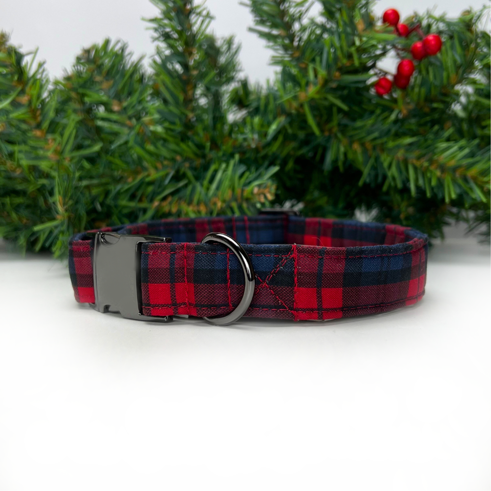 Kingston Plaid Dog Sailor Bow Tie Collar