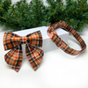 Load image into Gallery viewer, Cider Plaid Sailor Dog Bow Tie Collar