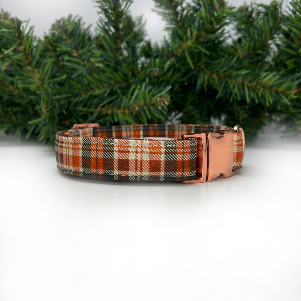 Cider Plaid Sailor Dog Bow Tie Collar
