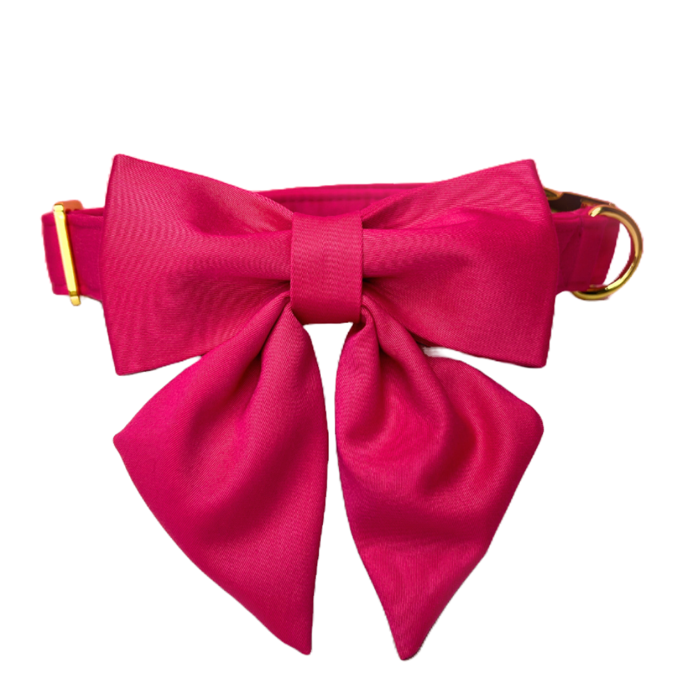 Hot Pink Dog Sailor Bow Tie Collar