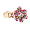 Personalized Lush Pink Peonies Dog Flower Collar + Leash