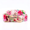Personalized Lush Pink Peonies Dog Flower Collar + Leash