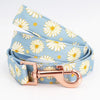 Personalized Blue Daisy Dog Collar