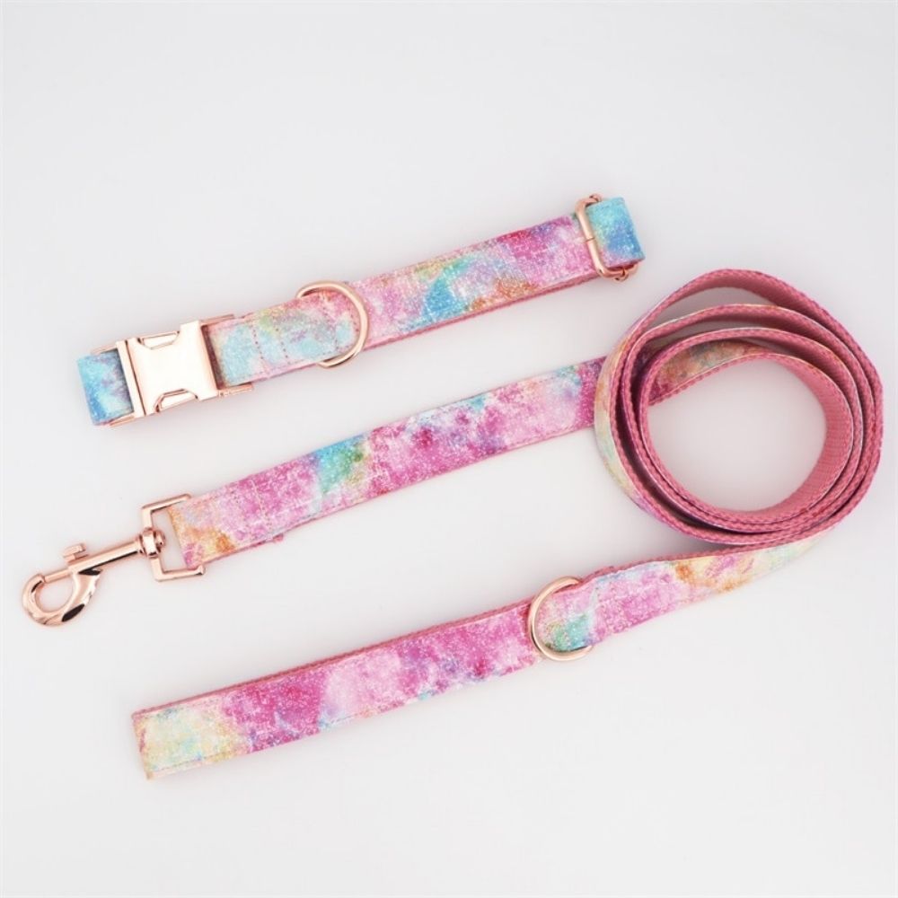 Personalized Dream  Flower Dog Collar & Leash