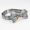 Load image into Gallery viewer, Personalized Blue Plaid Bow Tie Collar &amp; Leash