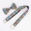 Load image into Gallery viewer, Personalized Blue Plaid Bow Tie Collar &amp; Leash