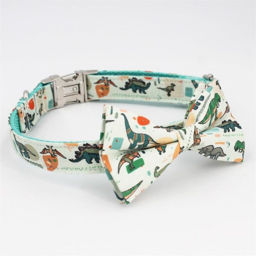 Personalized Dinosaur Bow Tie Collar & Leash