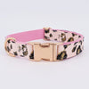 Personalized Pink Leopard Dog Flower Collar & Leash