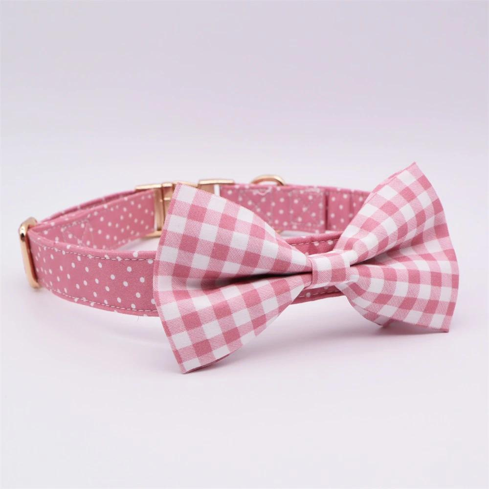 Personalized Pink Glow Dog Classy Bow Tie Collar