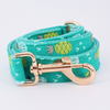Load image into Gallery viewer, Personalized Turquoise Pineapple Dog Bow Tie Collar &amp; Leash