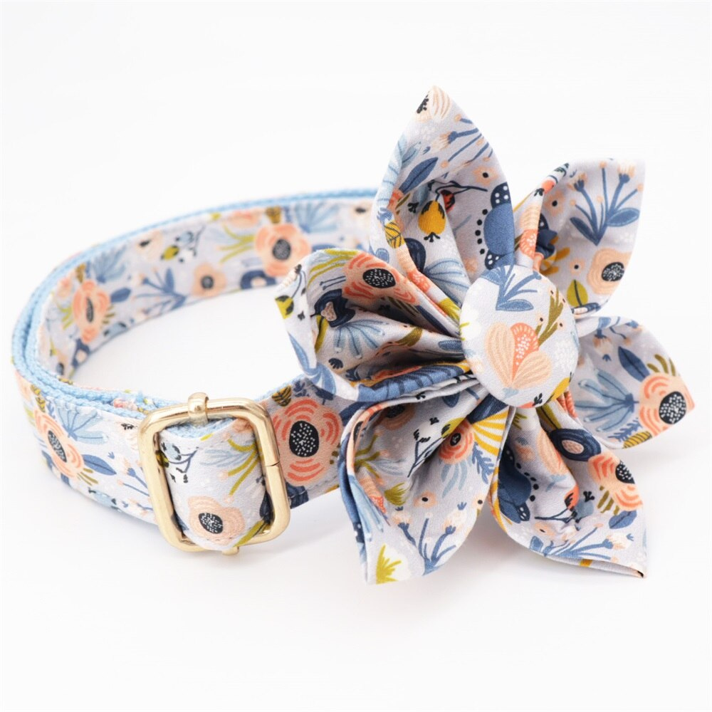 Personalized Glow Bouquet Dog Flower Collar & Leash