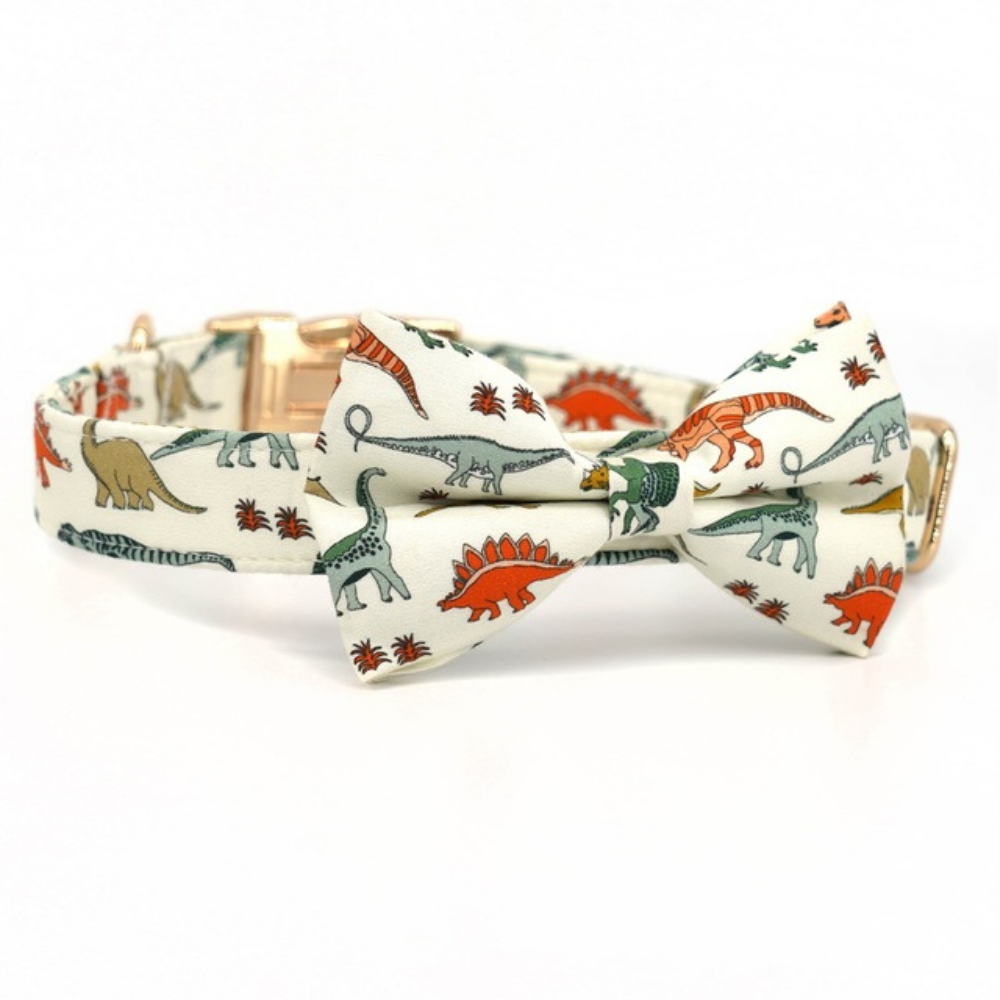 Personalized Dino Dog Bow Tie Collar