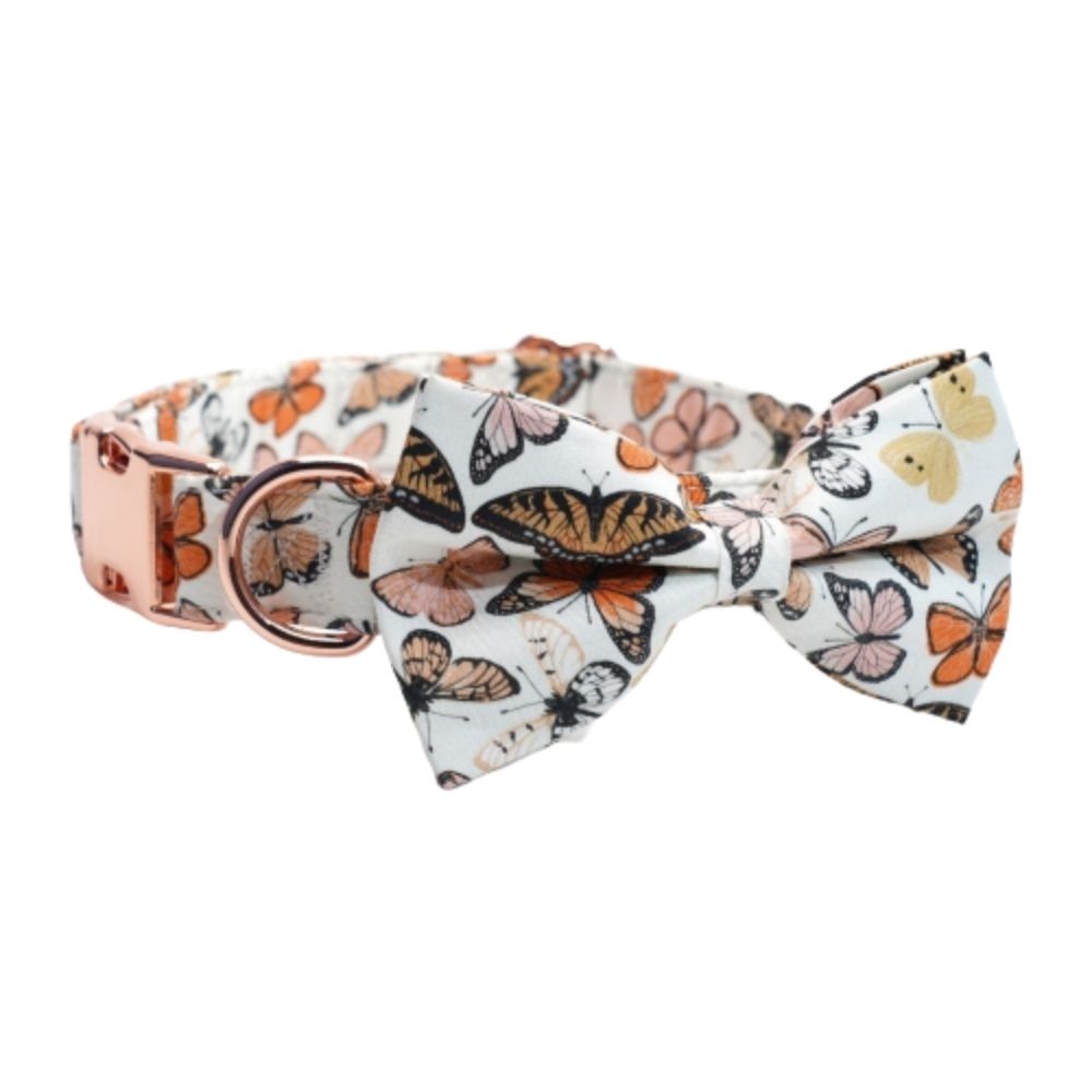 Personalized Butterflies Dog Bow Tie Collar