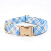 Load image into Gallery viewer, Personalized Blue Pastel Plaid Dog Bow Tie Collar