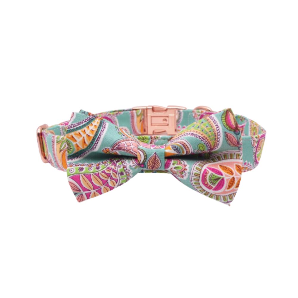 Personalized Paisley Dog Bow Tie Collar