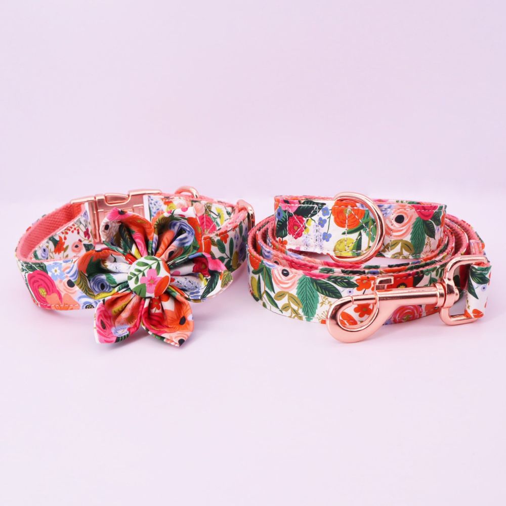 Personalized Petite Petals  Dog Flower Collar & Leash