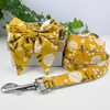 Load image into Gallery viewer, Personalized Yellow Flower Dog Lady Bow Collar &amp; Leash