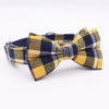 Load image into Gallery viewer, Personalized Yellow Plaid Dog Bow Tie Collar