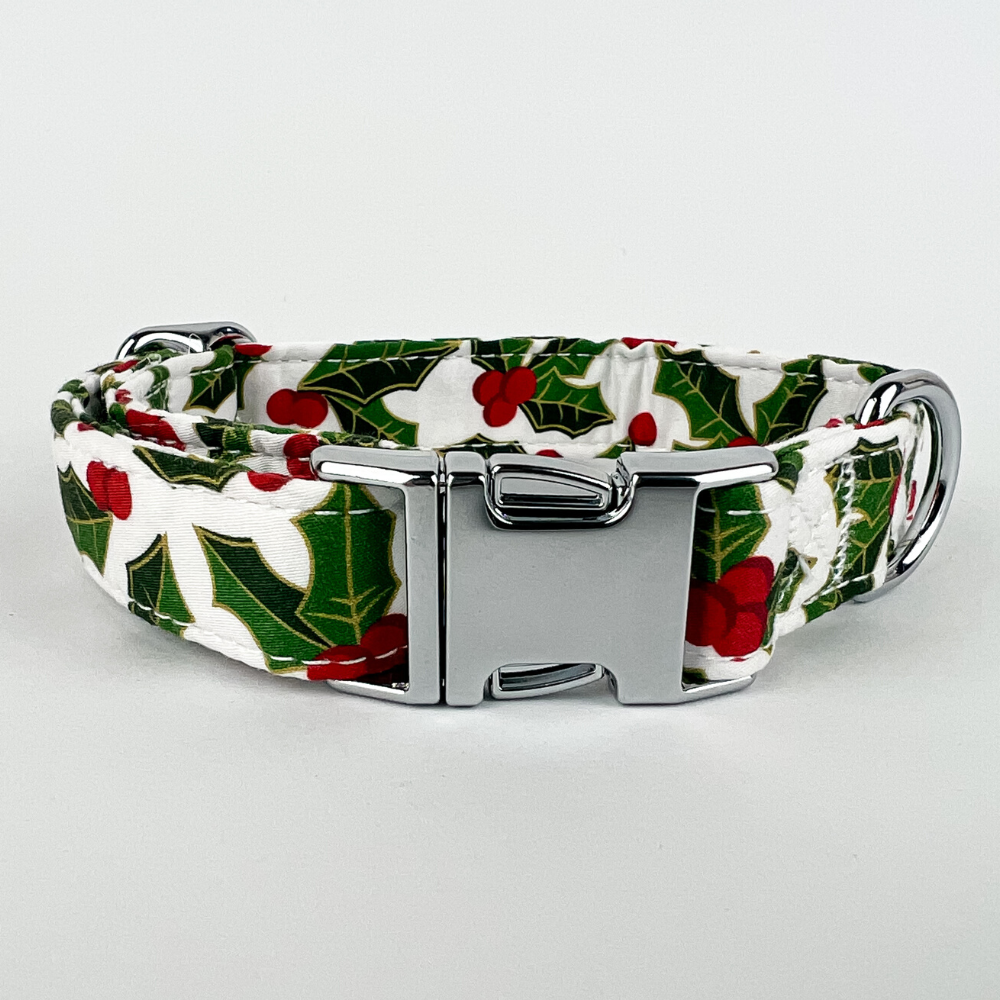 Personalized Under the Mistletoe Dog Flower Collar & Leash