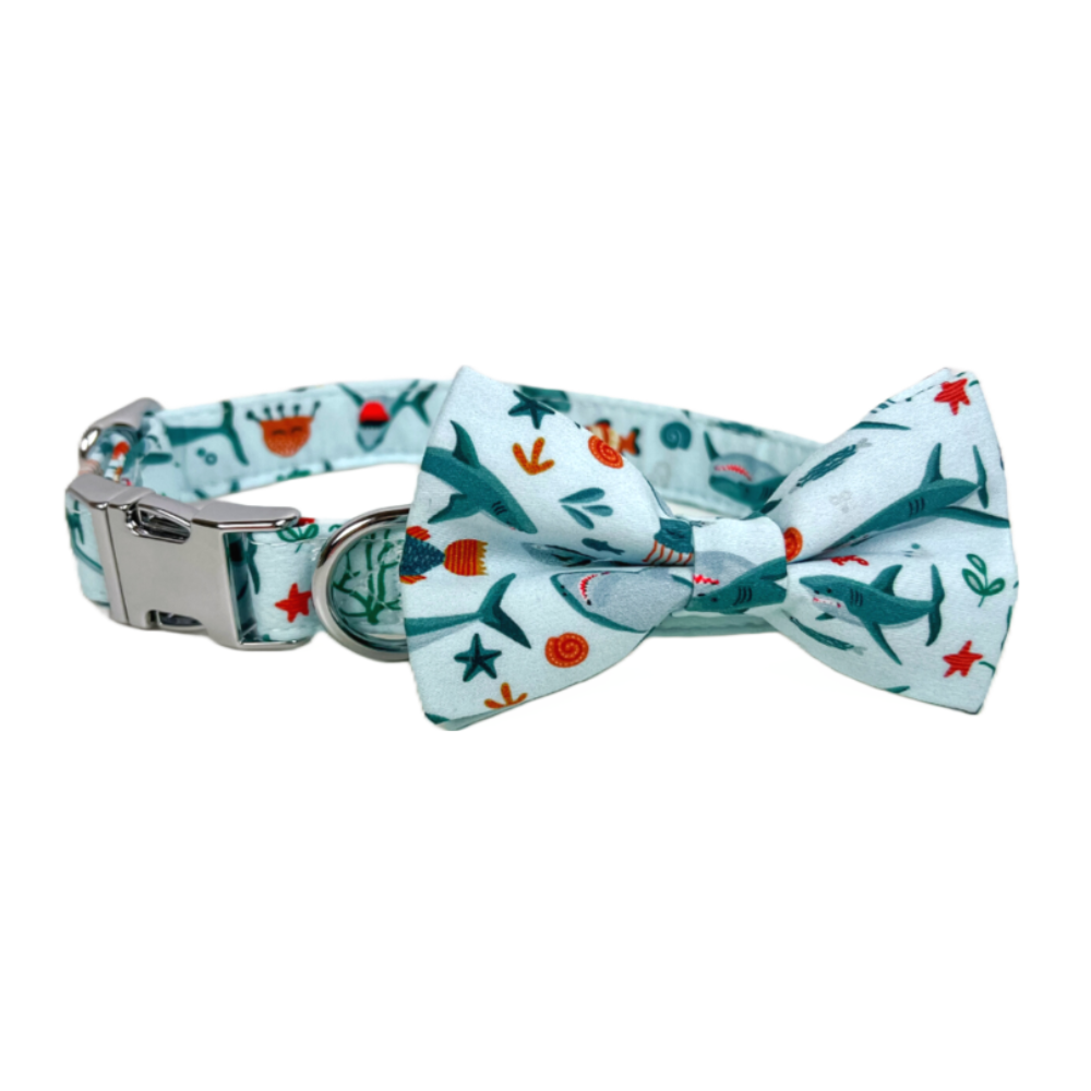 Personalized Shark Dog Bow Tie Collar