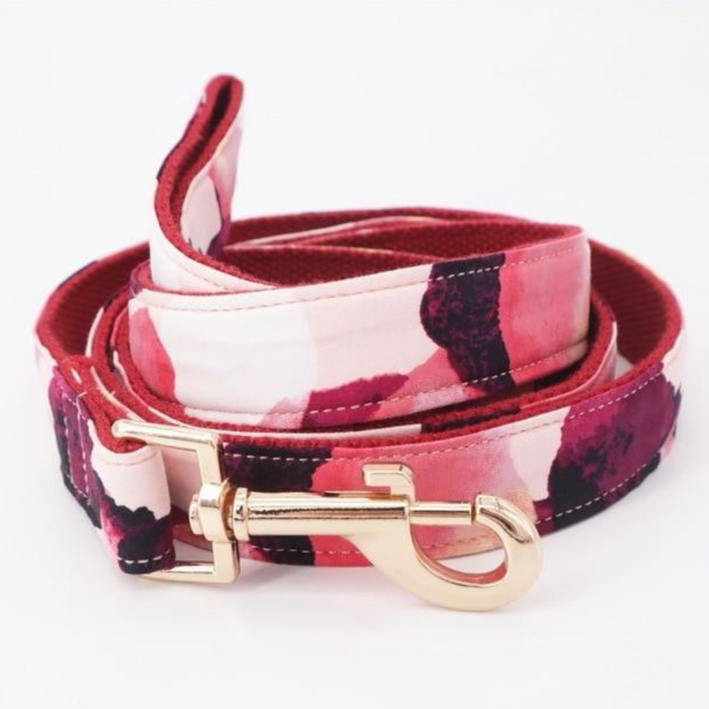 Personalized Rose Dog Flower Collar & Leash