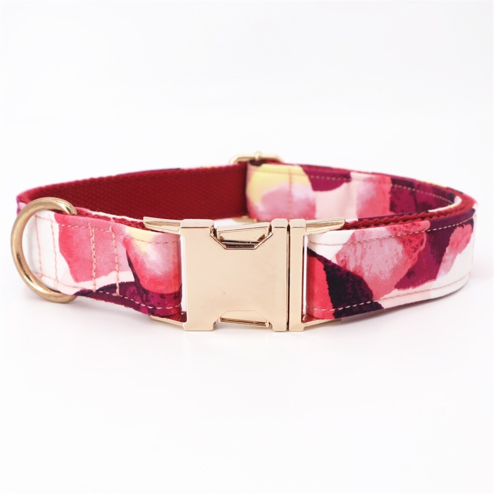 Personalized Rose Dog Flower Collar & Leash