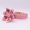 Personalized Pink Glow Dog Flower Collar & Leash