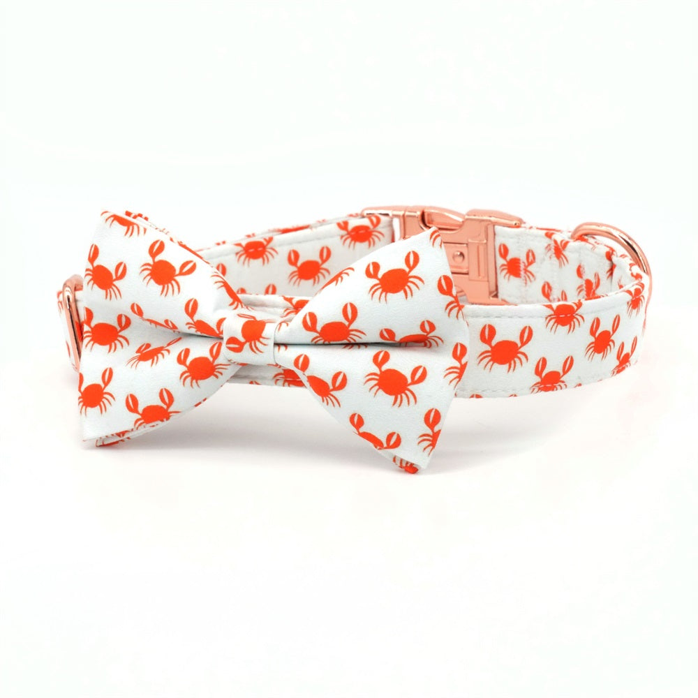 Personalized Crabs Dog Bow Tie Collar & Leash
