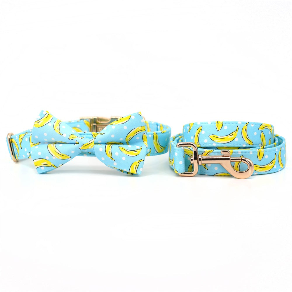 Personalized Banana Bow Tie Collar & Leash