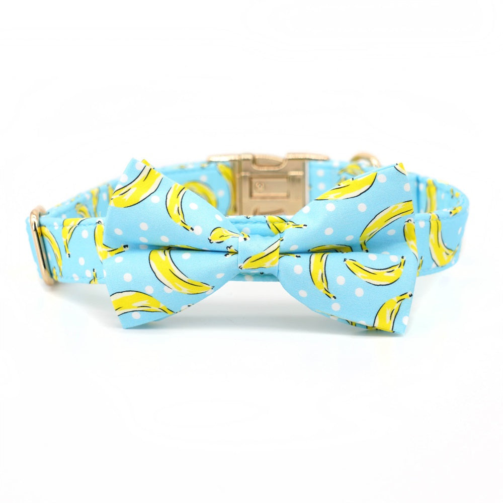 Personalized Banana Bow Tie Collar & Leash