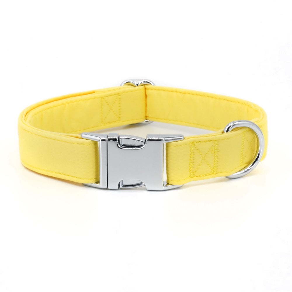 Personalized Solid Yellow Dog Bow Tie Collar & Leash