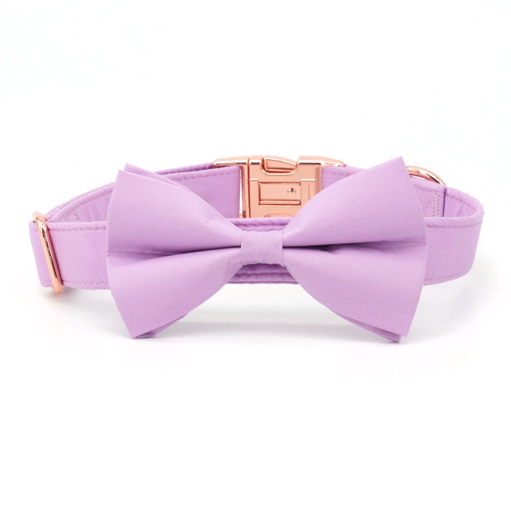Personalized Lavender Purple Dog Bow Tie Collar