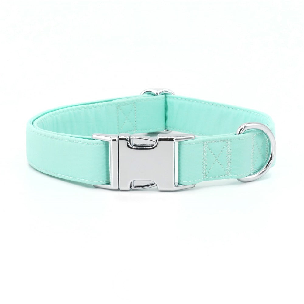 Personalized Solid Mint Green Dog Bow Tie Collar & Leash