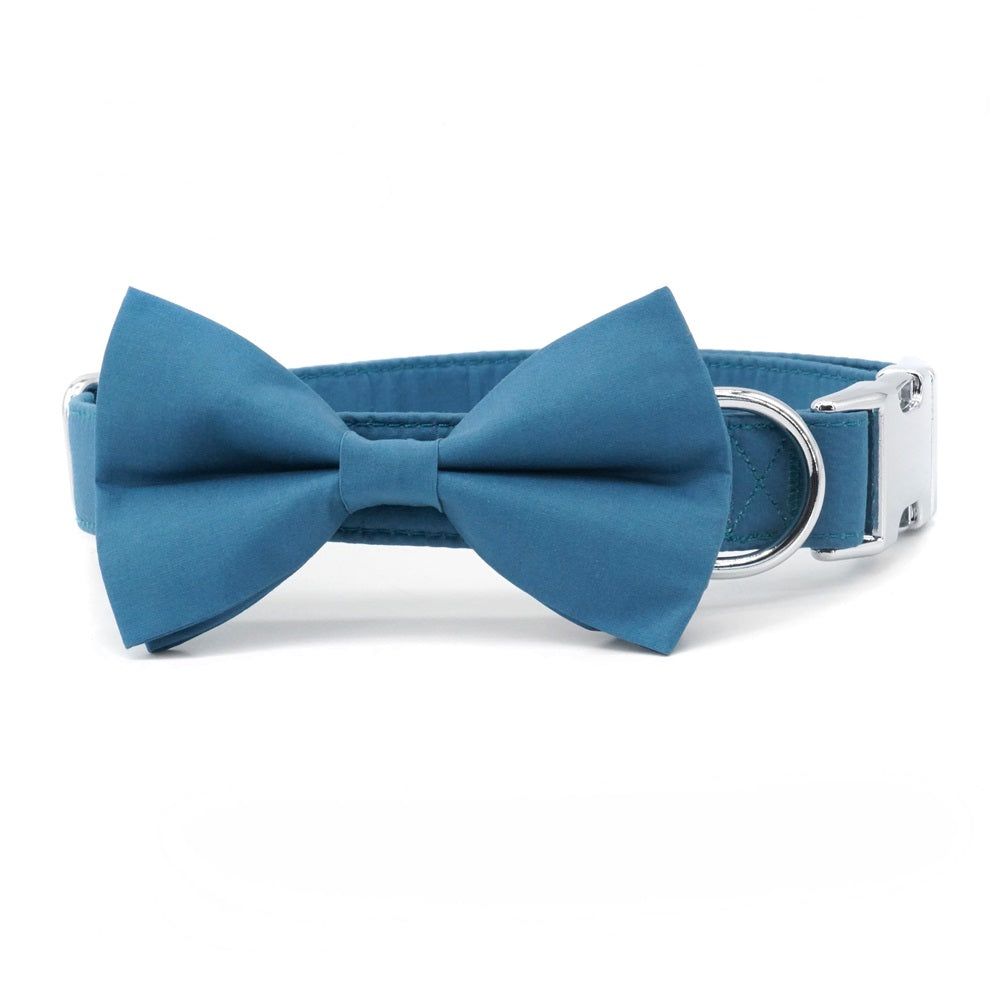 Personalized Navy Blue Dog Bow Tie Collar